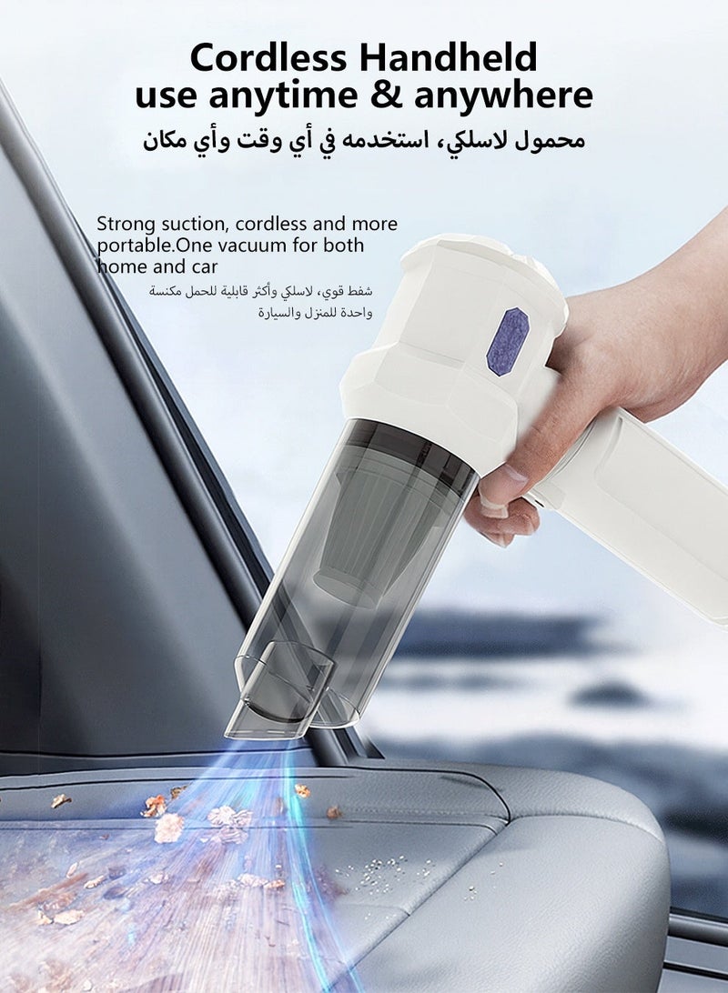 مكنسة سيارة يدوية لاسلكية بقوة شفط 18000PA، مكنسة صغيرة محمولة بمحرك بدون فرش، سرعتان للشفط، شحن سريع Type-C، تصميم متعدد الفوهات لتنظيف السيارة، المنزل والمكتب (فضي وبنفسجي) - Image 5